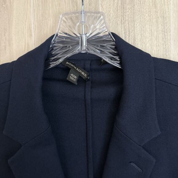 Banana Republic Blazer Men 42R Slim Fit Navy Blue Suit Jacket Sport Coat Stretch - Picture 5 of 16